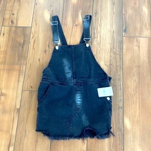 Free People black overalls dress